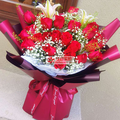 营口30朵红玫瑰百合，做你余生故事里的人