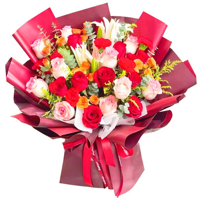 营口22朵玫瑰百合,追求真爱幸福
